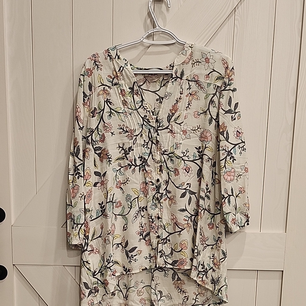 Coral Bay Cream Floral Blouse